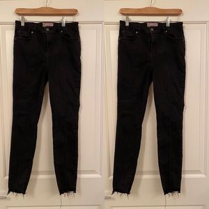 Free People High Waisted Black Crop Jeans